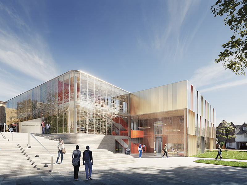 Artist's impression of the buildings currently under construction at Wadham College: The William Doo Undergraduate Centre and the Dr Lee Shau Kee Building. 