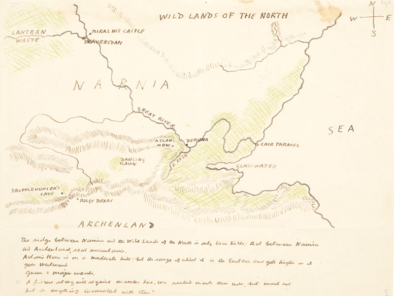 Map of Narnia (C.S Lewis, 1951) © Bodleian Libraries