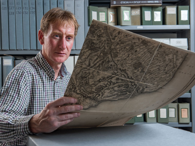 Nick Millea, Map Librarian at the Bodleian. Photo by John Cairns