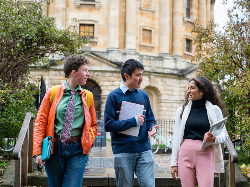 Graduate students walking through Oxford by Oxford University Images / John Cairns Photography