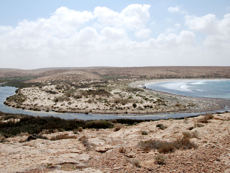 Where the Wadi Duma meets the Mediterranean，between Tobruk and Kambt，Libya©L。Hulin