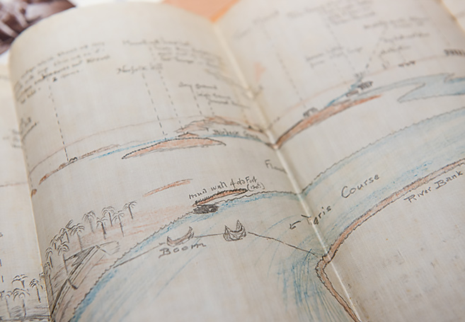 A hand drawn map of the Tigris River of ancient Mesopotamia. Photo by John Cairns